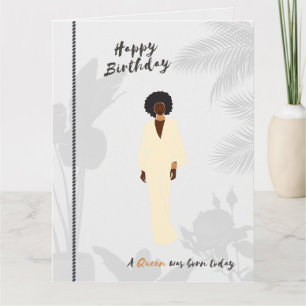 Reine noire Carte de voeux d'anniversaire