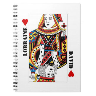 Reine + Roi de journal de couples de carte de jeu