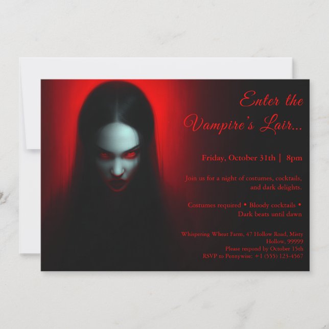 Reine Vampire - Invitation de la fête costumée d'H (Devant)