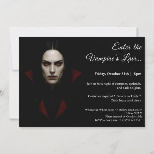 Reine Vampire - Invitation de la fête costumée d'H