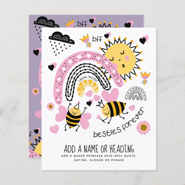 Reines Abeilles Meilleures Amies Pour Toujours Ado (Devant / Derrière)