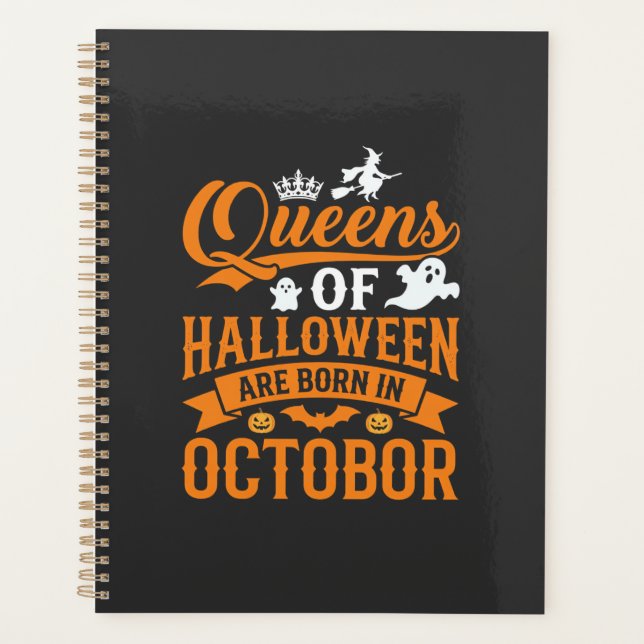 Reines d'Halloween Nées en Octobre Typographie Vin (Devant)