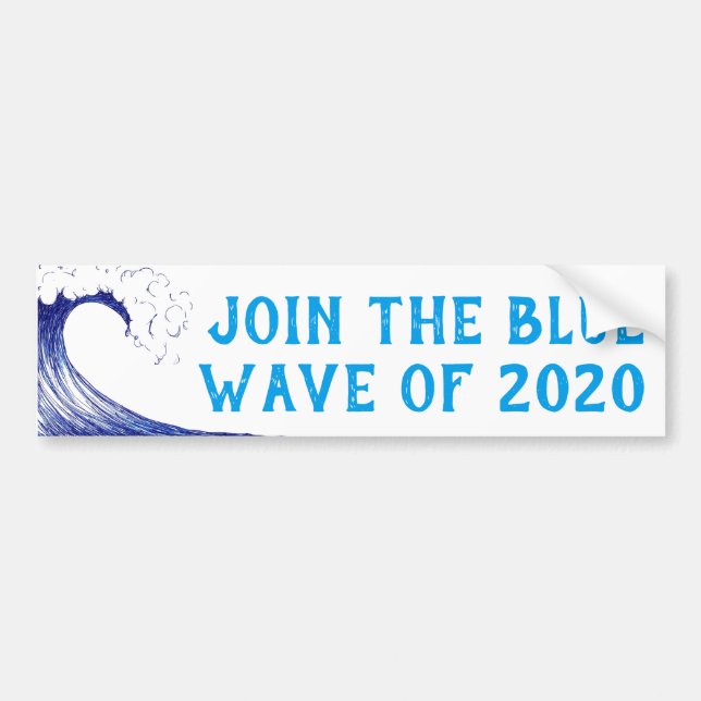 Rejoignez le BLEUE WAVE du Sticker Bumper 2020 (Devant)