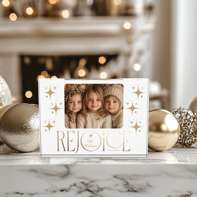 Rejoignez le bloc photo de Noël (Gold Christmas Photo Block)