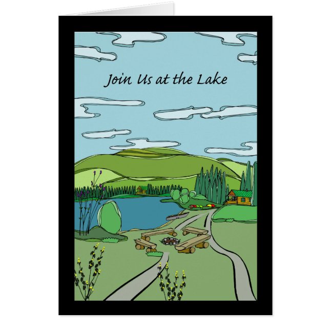 Rejoignez-nous au lac, Invitation Cottage Visite (Devant)