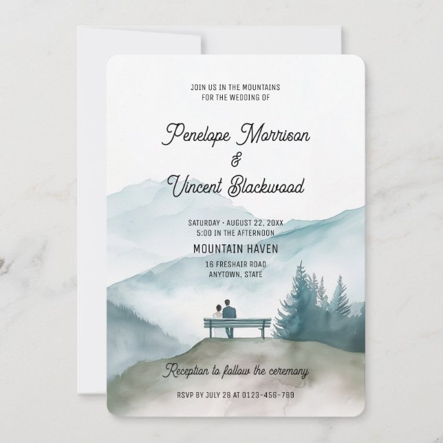 Rejoignez-nous dans les montagnes Invitation (Devant)