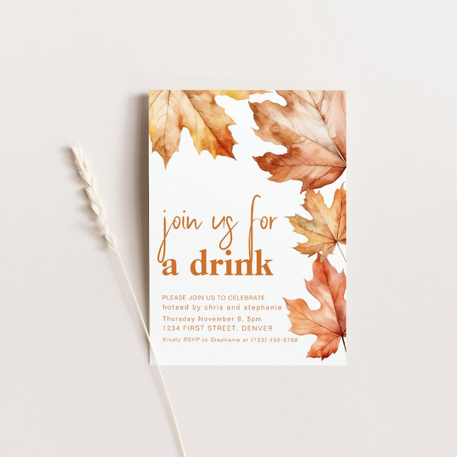 Rejoignez-Nous Pour Un Boisson Automne Invitation  (Créateur téléchargé)