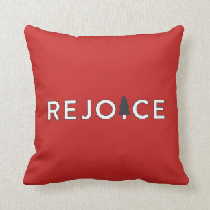 Réjouissez Arbre de Noël Coussin - Rouge