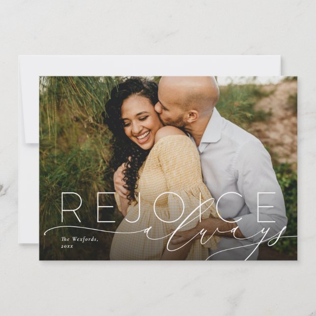 Réjouissez toujours carte photo de Noël religieuse (Devant)