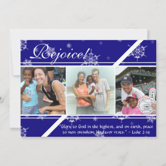 Réjouissez-vous ! 2 Carte photo de flocons de neig