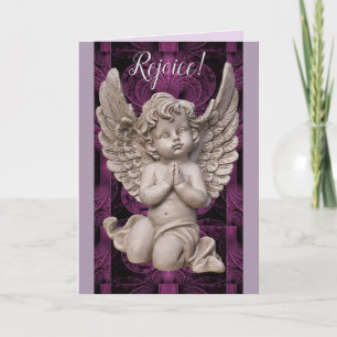 Réjouissez-vous ! Carte de Noël Ange Avec Verse Bi