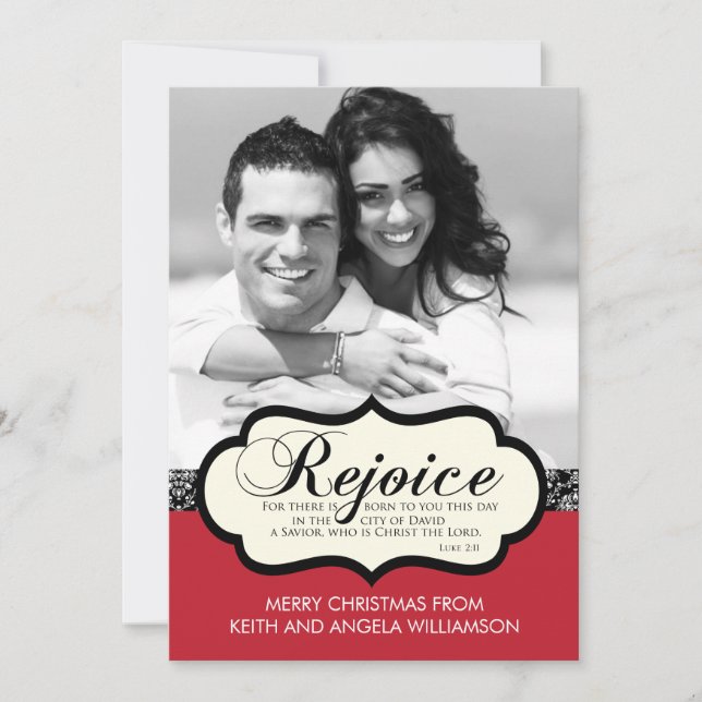 Réjouissez-vous la carte de Noël religieuse de (Devant)