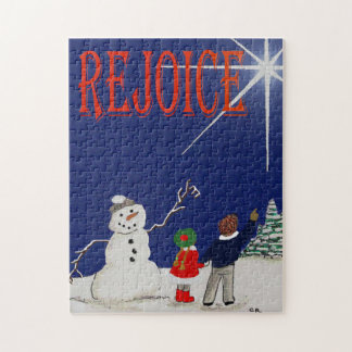 Réjouissez-vous ! Puzzle amusant. Jeu de famille.