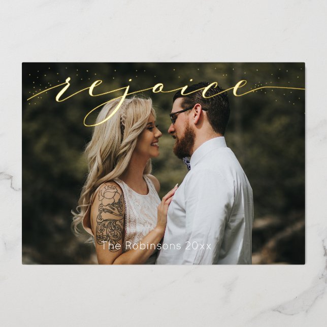 Réjouissez-vous Script Photo de vacances moderne (Recto)