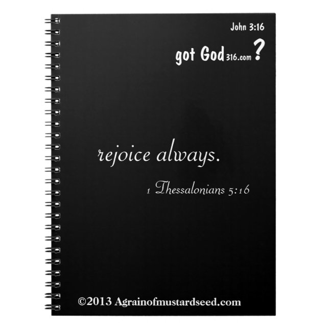réjouissez-vous toujours gotGod316.com Carnet (Devant)