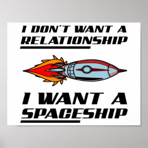 Relation Spacship Funny Poster