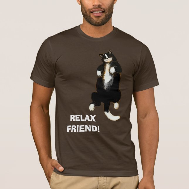 RELAX ami ! T-shirt chat couché (Devant)