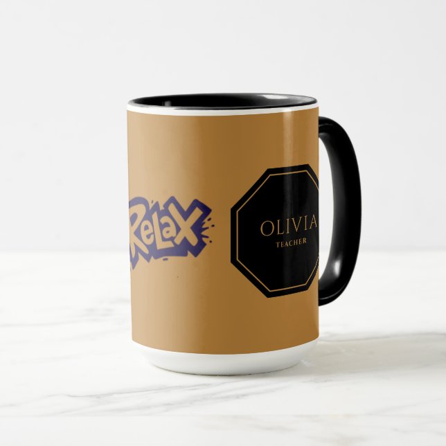 Relax Combo Mug avec votre nom et le titre du trav (Devant droit)