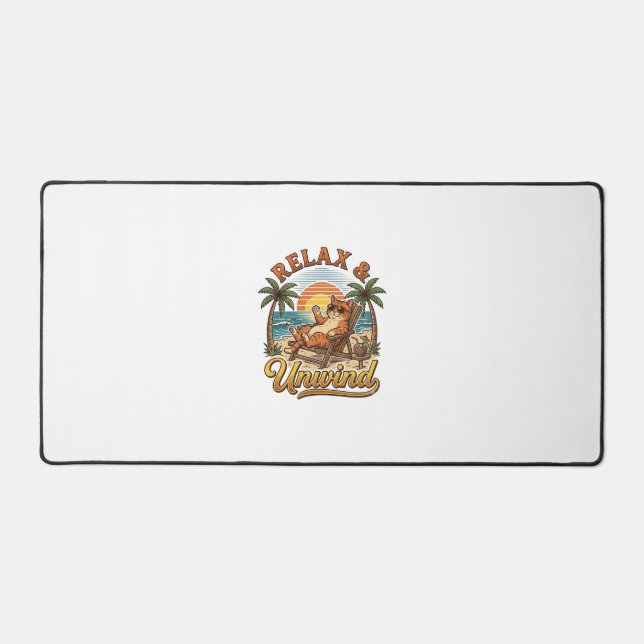 Relax & Unwind Chat de Plage Design de Gravure Vin (Recto)