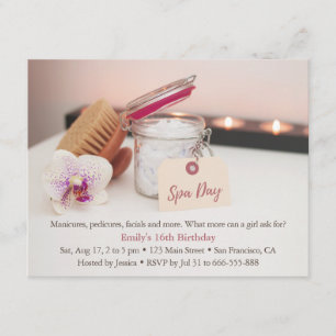 Relaxant Filles Spas Invitations de fête d'anniver