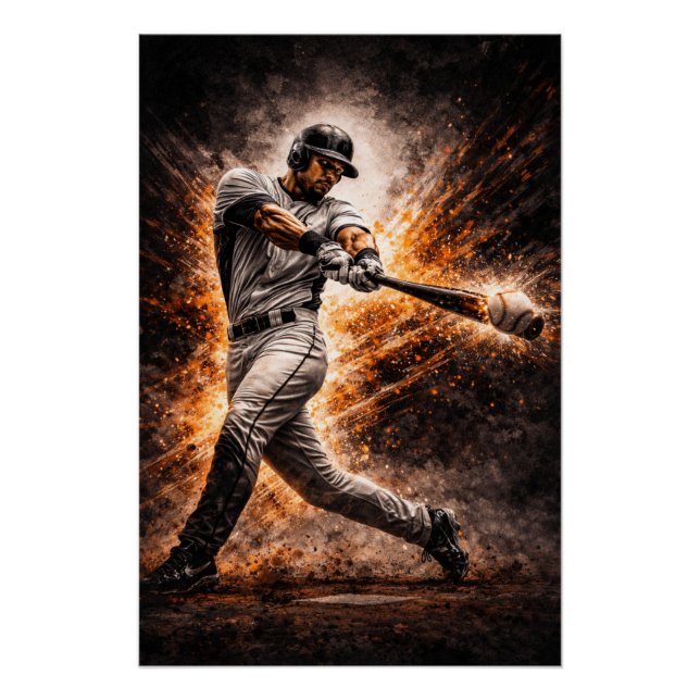Relentless Impact – Baseball Power Swing Poster (Devant)