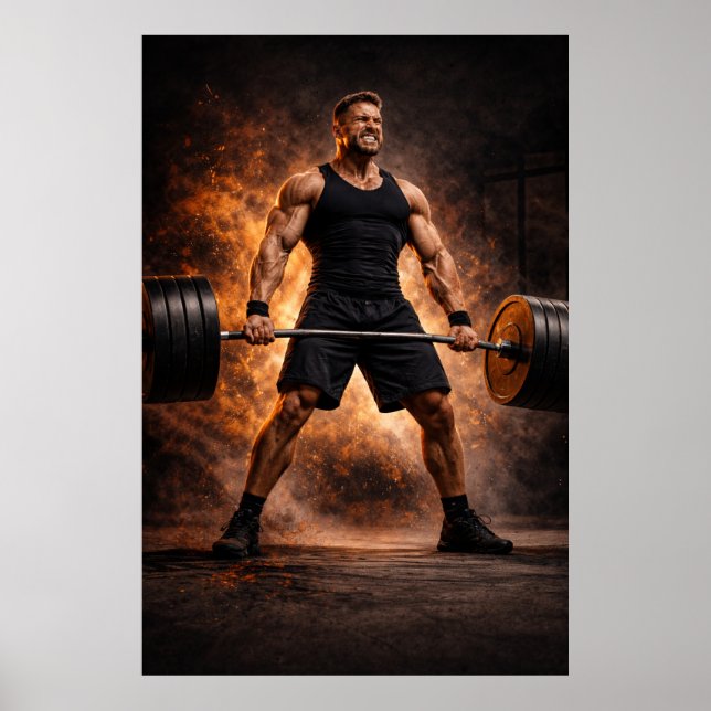 Relentless Strength – Heavy Deadlift Power Poster (Devant)