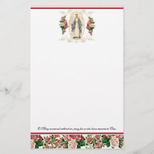 Religieuse Vierge Marie Prière catholique Vintage