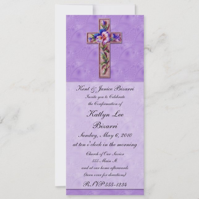 Religieux, baptême, Faire-part de confirmation (Devant)