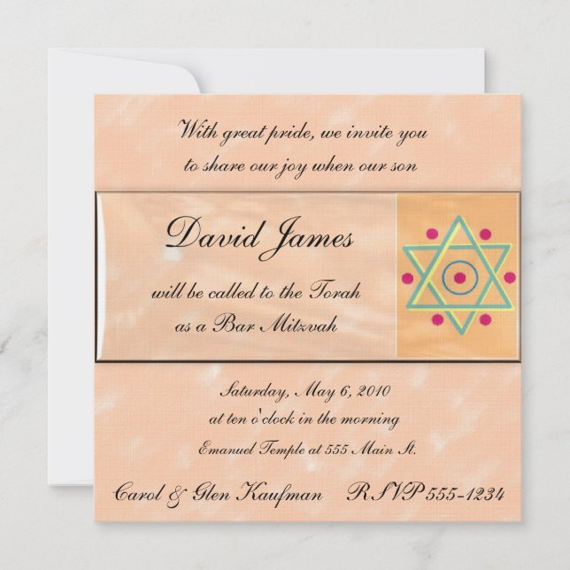 Religieux, Bar Mitzvah, Invitation Bat mitzvah (Devant)