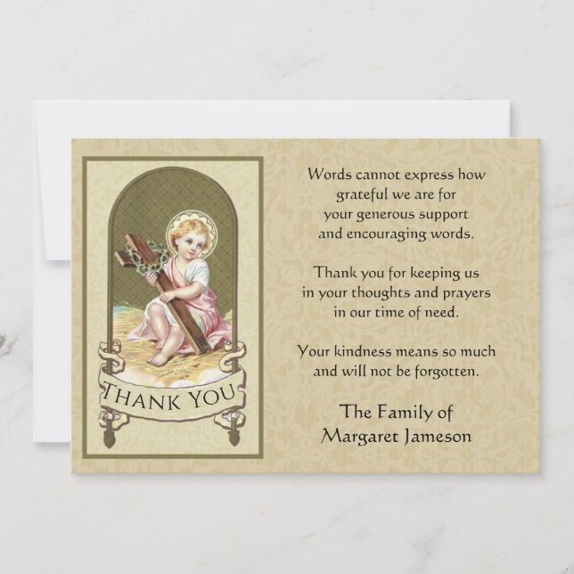 Religieux Catholique Enfant Jésus Sympathie Merci (Devant)