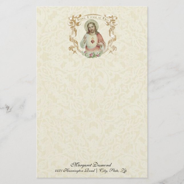 Religieux Sacré Coeur Jésus Vintage catholique (Devant)