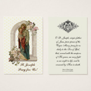 Religieux Saint Joseph Mémorare Prière Carte Saint