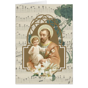 Religieux St. Joseph Enfant Jésus Musique Vintage