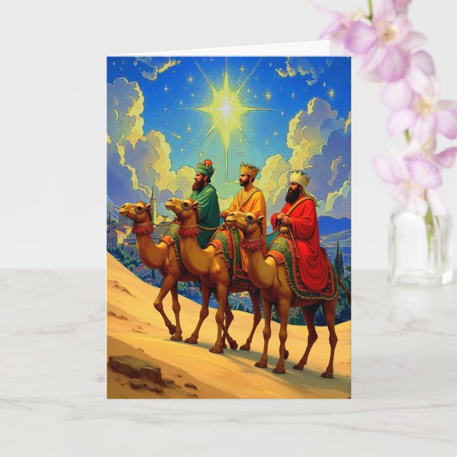 Religieux Trois Rois Plié Carte de Noël (Orchidée)