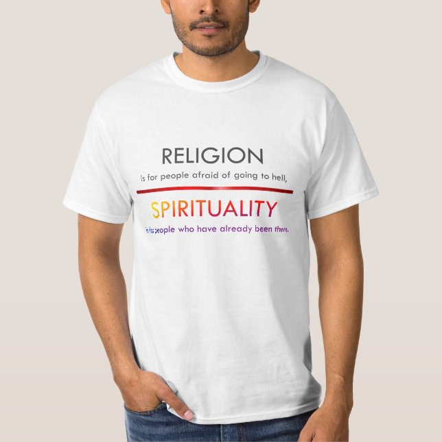Religion contre le T-shirt de spiritualité (Devant)