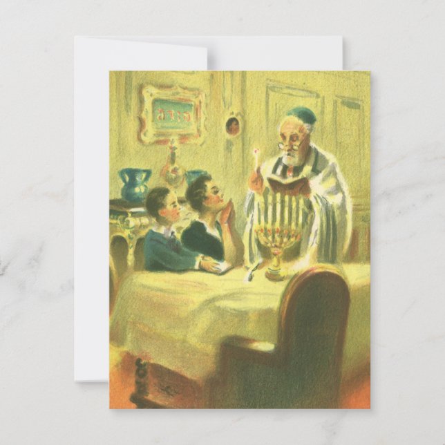 Religion vintage, judaïsme, éclairage de la Menora (Devant)