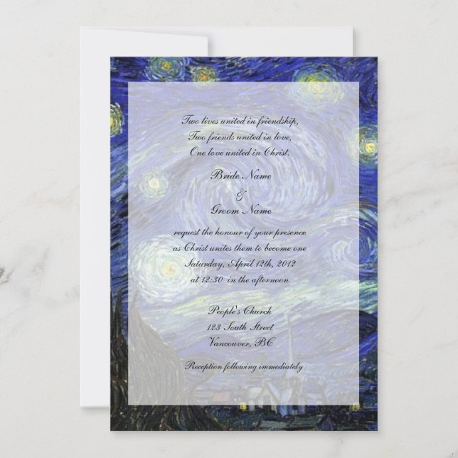 Religions, invitation de mariage du Christ, Nuit é (Devant)