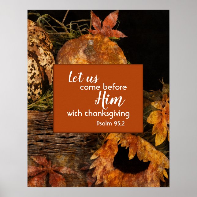 Religious Thanksgiving Poster with Psalm 95:2 (Devant)