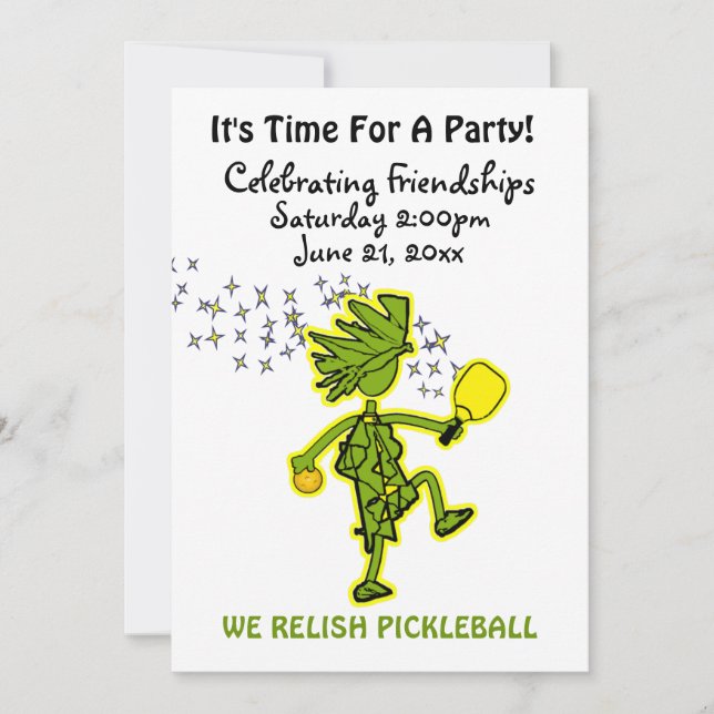 Relish Picklball Party Invitation (Devant)