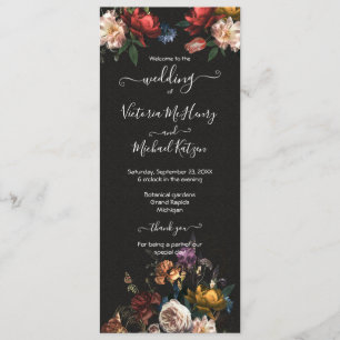 Rembrandt Floral Dark & Moody Wedding programme