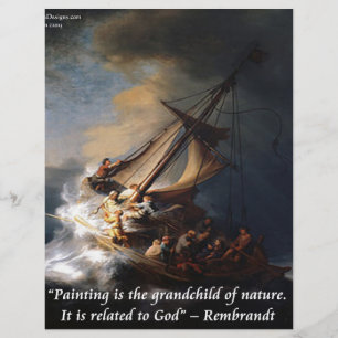 Rembrandt Mer de Galilée & Citation sur la Nature