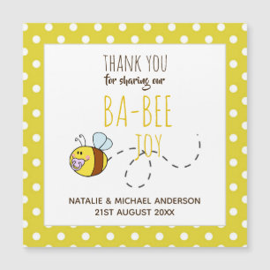 Remerciement BA-BEE Baby Shower Point jaune