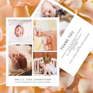 Remerciement chic et moderne pour 5 photos de Baby