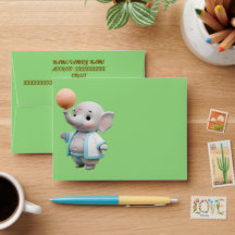 Remerciement de Baby Shower éléphant 3D mignon
