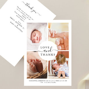 Remerciement de Baby Shower Moderne Chic 4 Photos