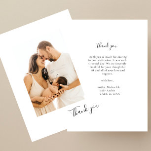 Remerciement de Baby Shower Moderne Photo Vertical