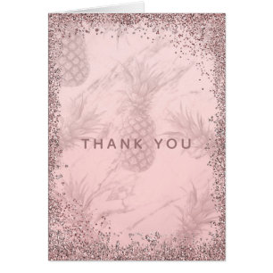Remerciement de l'ananas de paillettes d'or rose