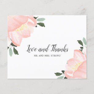 Remerciement de mariage abordable à fleurs aquarel