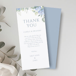 Remerciement de mariage élégant à motif floral ble