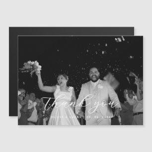 Remerciement de mariage magnétique photo écriture